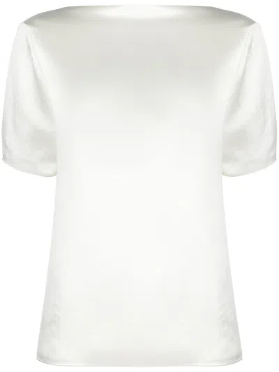 Loewe V-back Satin Blouse In White