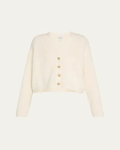 Loewe V-neck Alpaca Wool Cardigan In White