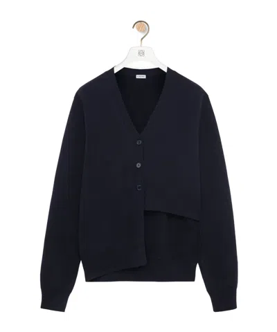 LOEWE LOEWE V-NECK ASYMMETRIC CARDIGAN