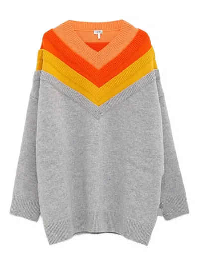 LOEWE V-NECK COLOUR-BLOCK SWEATER