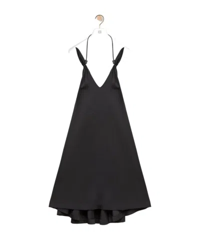 Loewe V-neck Dress In Black