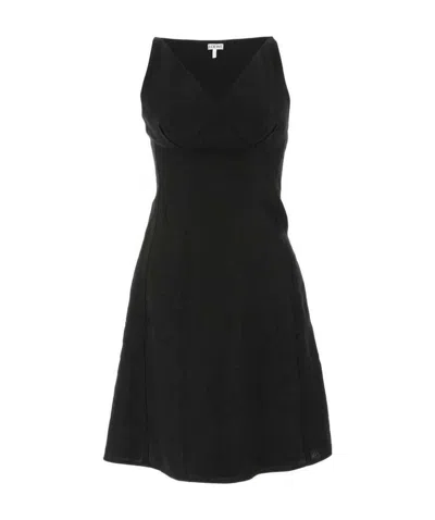 Loewe V-neck Dress In Black