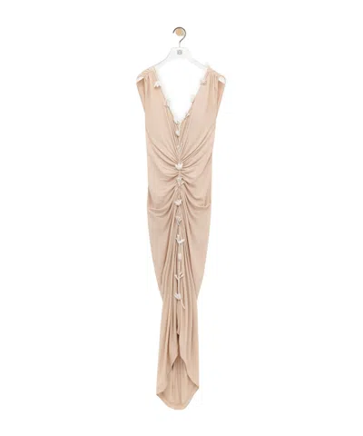 Loewe V-neck Dress In Nude