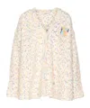Loewe Anagram V-neck Trapeze Cardigan In White