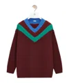 Loewe Wool Sweater With Layered Construction In Burgundy