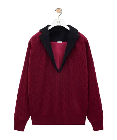 Loewe V-neck Sweater In Cashmere In Red