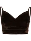 Loewe Velvet Denim Strappy Top In Brown