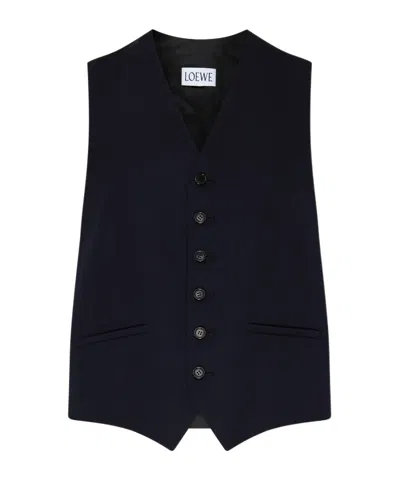 Loewe V-neck Vest In Navy