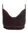 Loewe Velvet Denim Strappy Top In Brown