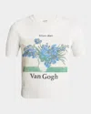 Loewe Van Gogh Short Sleeve Sweater In White Multicolor