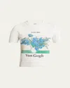 Loewe Van Gogh Short Sleeve Sweater In White Multicolor