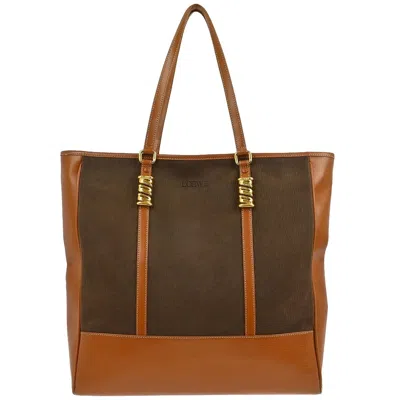 Pre-owned Loewe Velazquez Tote Bag Leather Brown Leather Tote Bag Bag ()
