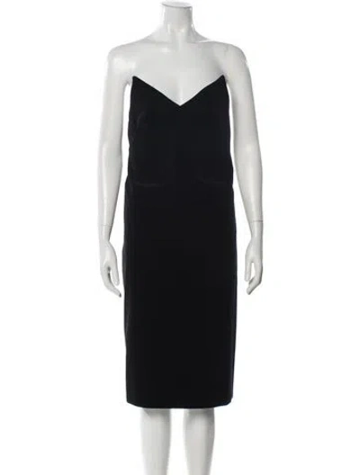 Pre-owned Loewe Velvet Knee-length Dress W/ Tags In Black