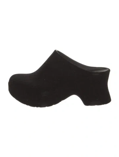 Pre-owned Loewe Velvet Mules In Black
