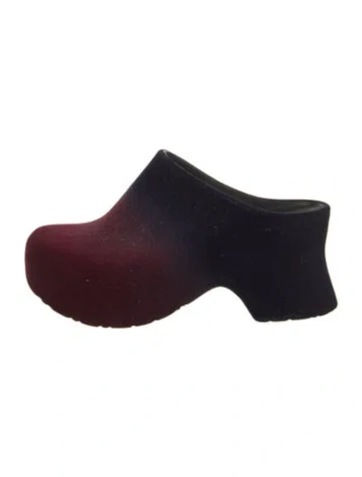 Pre-owned Loewe Velvet Mules In Black