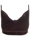 Loewe Velvet Denim Strappy Top In Brown