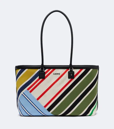 Loewe Verano Large Embroidered Canvas Tote Bag In Multicoloured