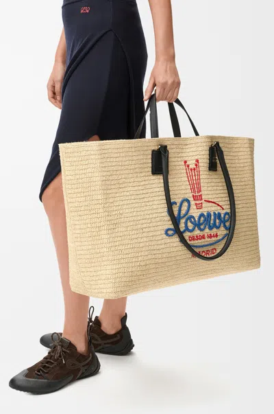 Loewe Verano Tote Xl En Raphia Pour Femme In Neutral