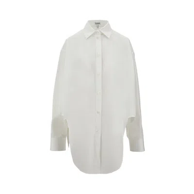 Loewe Versized Shirt With Rounded Splits In White