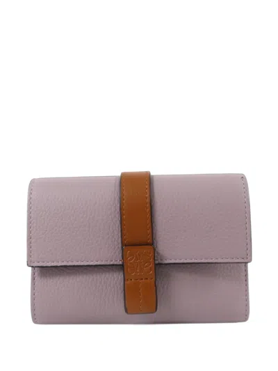 Pre-owned Loewe Vertical Trifold Wallet In Purple