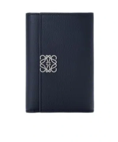 Loewe Vertical Wallet In Deep Navy Blue