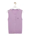 Loewe Buttoned Logo-embroidered Vest In Purple