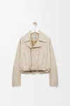 Loewe Zips Belted Biker Jacket In Neutral