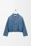 Loewe Draped Jacket In Denim Size:44 For Woman In Blue