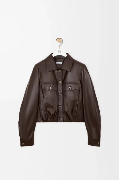 Loewe Jacket In Nappa Lambskin In Brown