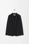 Loewe Tailored Wool Silk Jacket With Shawl Lapel In Black