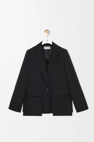 Loewe Jacket In Wool Size:42 For Woman In Black
