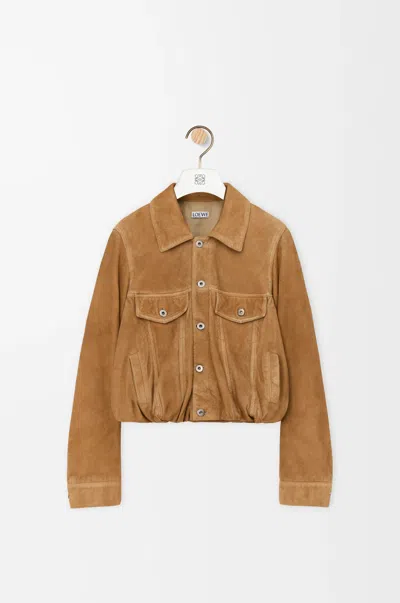 Loewe Jacket In Suede Goatskin In Brown