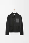 Loewe Mens Black Workwear Leather-pocket Wool And Cashmere Jacket In Black