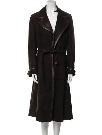 Pre-owned Loewe Vintage 1970's Trench Coat In Brown