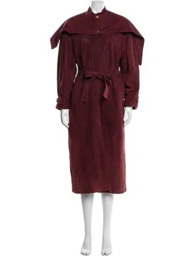 Pre-owned Loewe Vintage 1980's Coat In Burgundy