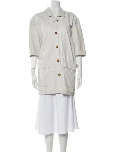 Pre-owned Loewe Vintage 1980's Coat In White