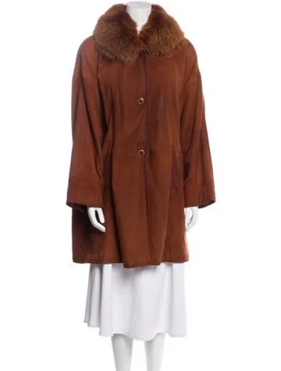 Pre-owned Loewe Vintage 1980's Fur Coat In Brown