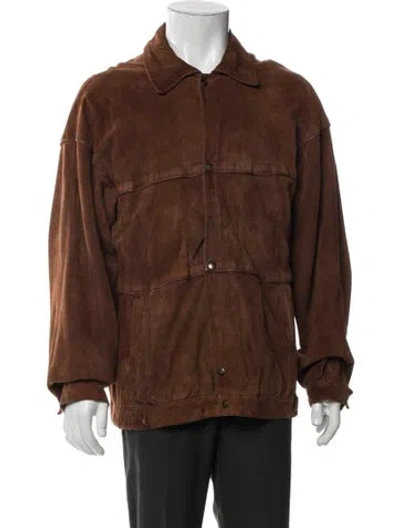 Pre-owned Loewe Vintage 1980's Utility Jacket In Brown