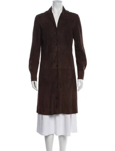 Pre-owned Loewe Vintage 1990's Peacoat In Brown