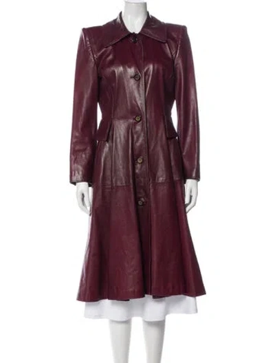 Pre-owned Loewe Vintage 1990's Trench Coat In Burgundy