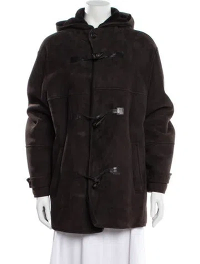 Pre-owned Loewe Vintage 2000's Fur Coat In Black