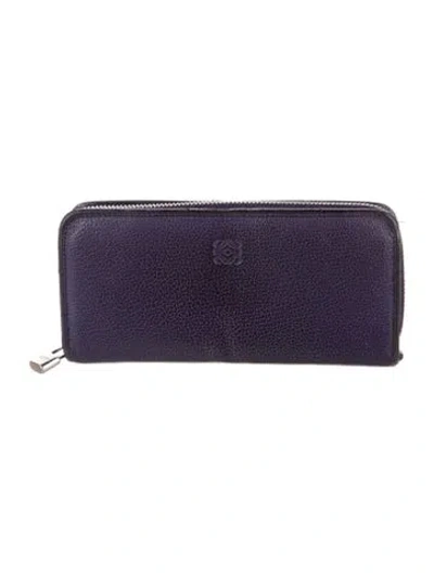 Pre-owned Loewe Vintage 2011 Continental Wallet In Purple