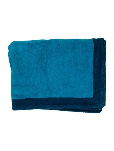 Pre-owned Loewe Vintage Anagram Pocket Beach Towel In Blue