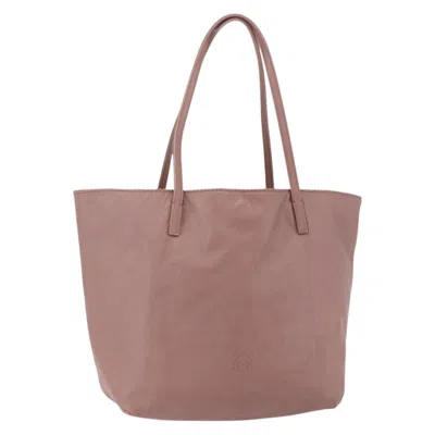 Pre-owned Loewe Vintage Anagram Tote Leather Pink Leather Tote Bag Bag ()