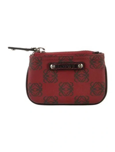 Pre-owned Loewe Vintage Anagram Wallet In Red