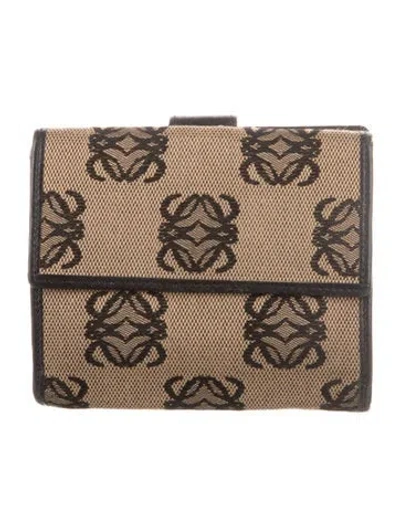 Pre-owned Loewe Vintage French Purse Compact Wallet In Brown