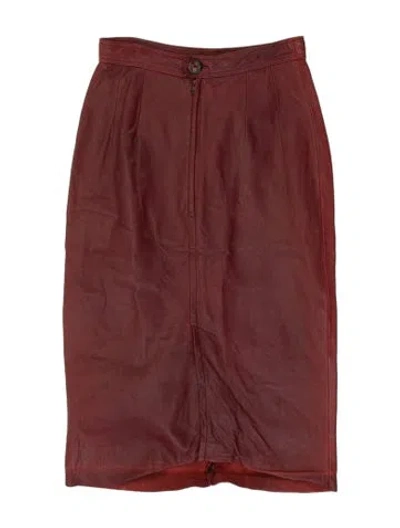 Pre-owned Loewe Vintage Knee-length Skirt In Burgundy