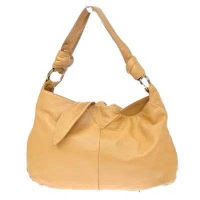 Pre-owned Loewe Vintage Knot Nappa Leather Hobo Bag Leather Beige Leather Handbag ()