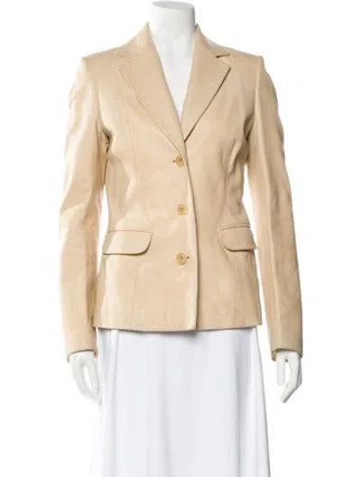 Pre-owned Loewe Vintage Lamb Leather Blazer In Neutral