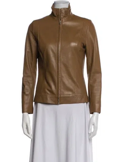 Pre-owned Loewe Vintage Late 1990's - Early 2000's Biker Jacket In Brown